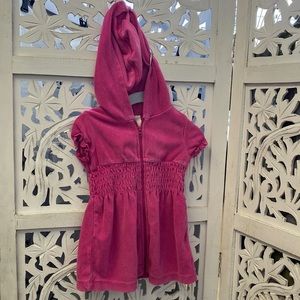 Circo 12m swimsuit terry cover up. Pink. Zip front with hood. Sun protection